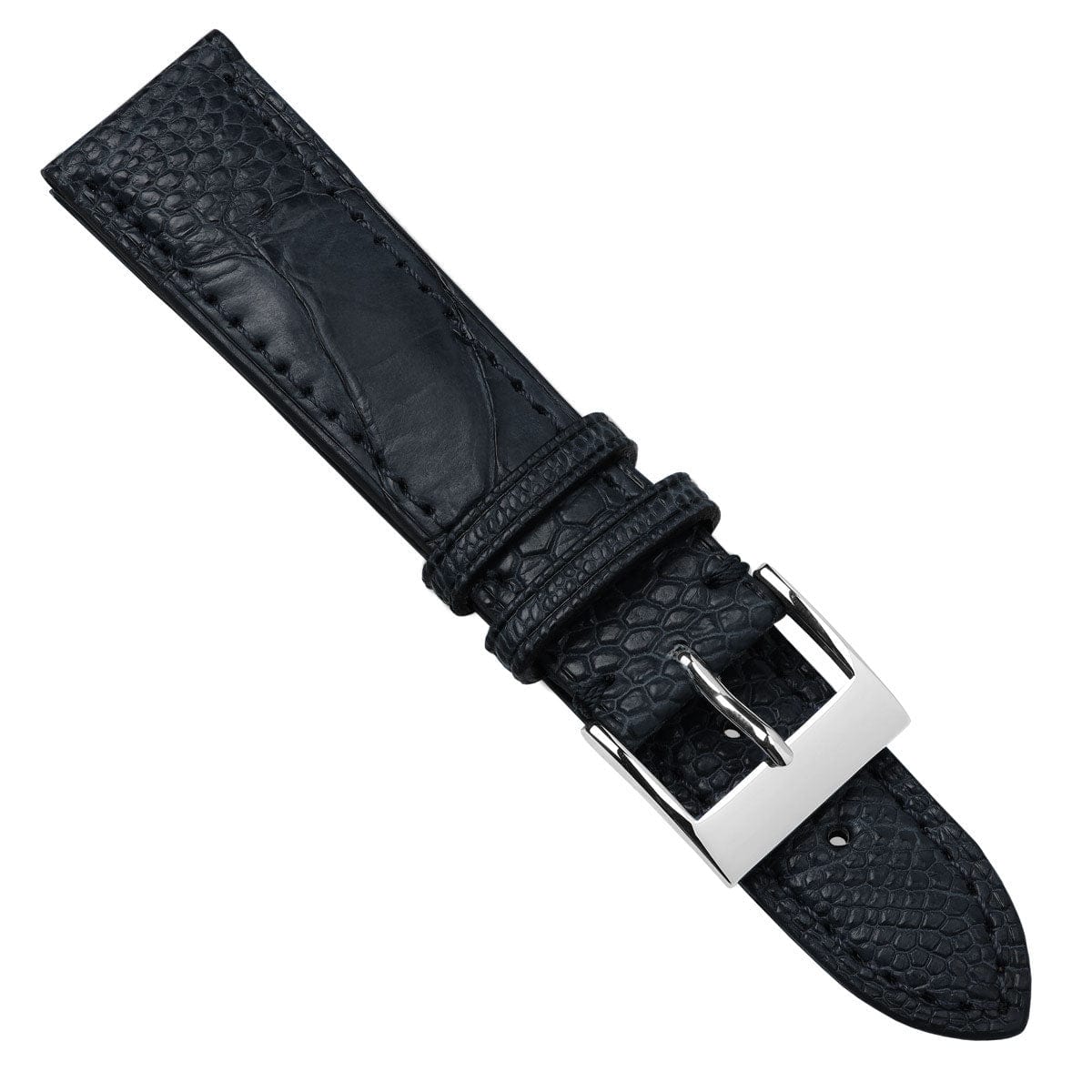 Durbuy Ostrich Leg Handmade Leather Watch Strap - Matt Blue