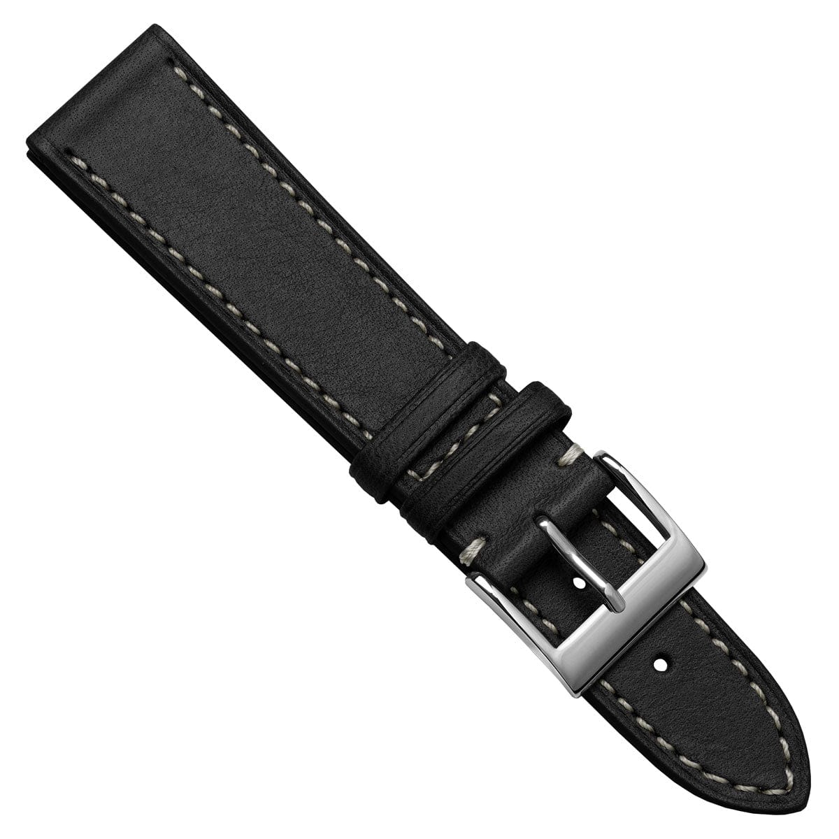 La Strap de Montre en Cuir de Cheval Flatte Handcrafted Leuven Cavallo - Noir