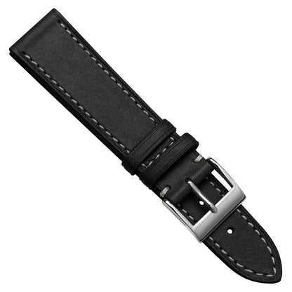 La Strap de Montre en Cuir de Cheval Flatte Handcrafted Leuven Cavallo - Noir