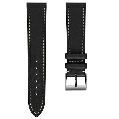 La Strap de Montre en Cuir de Cheval Flatte Handcrafted Leuven Cavallo - Noir