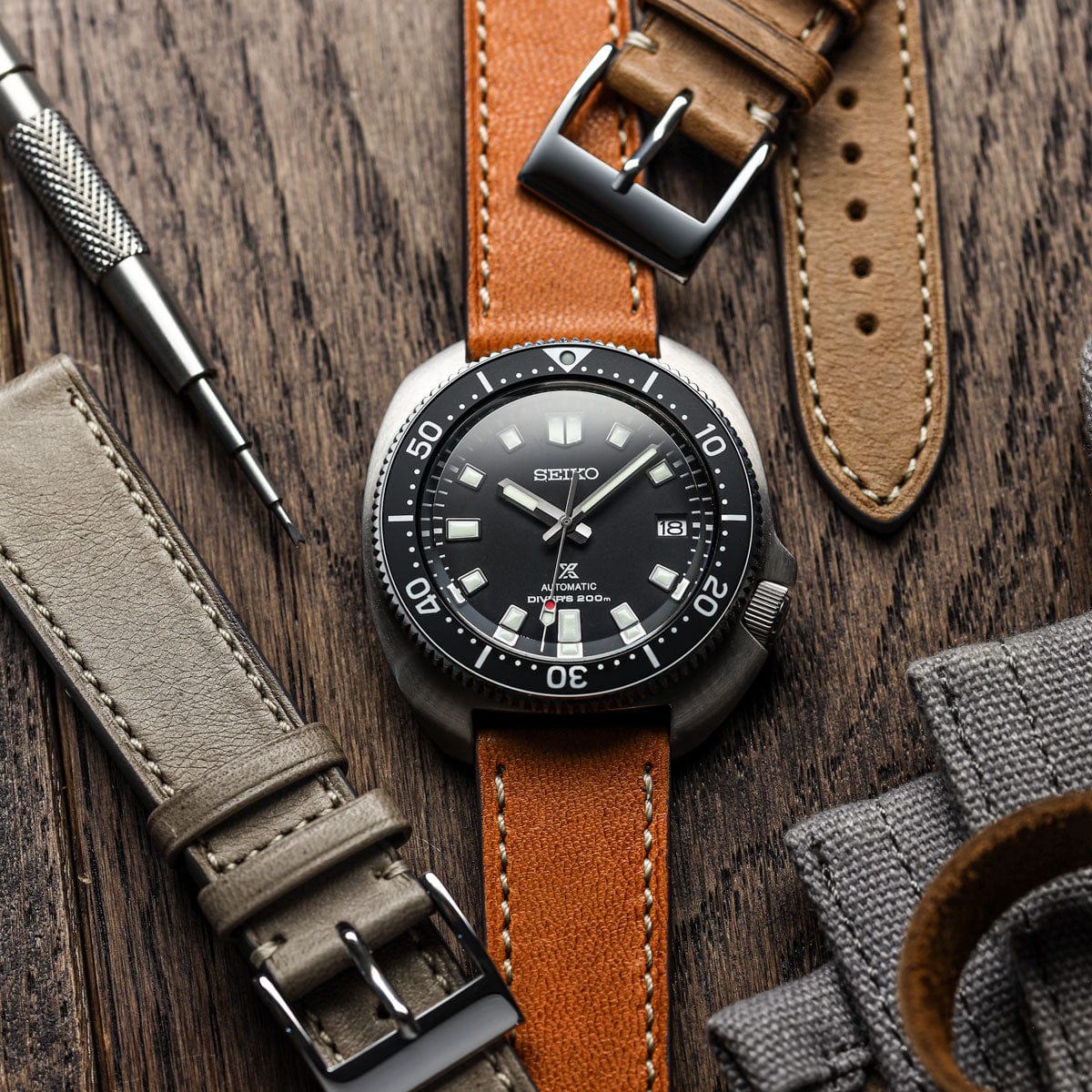 Télécoche en cuir véritable fait main pour Montre Cavallo Flat de Leuven - Marron élégante