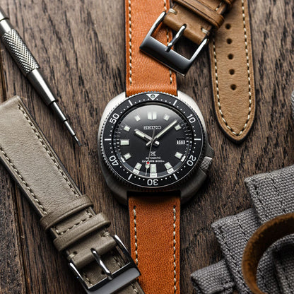 Télécoche en cuir véritable fait main pour Montre Cavallo Flat de Leuven - Marron élégante