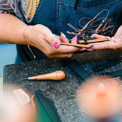 Janse Mooie Flat Nubuck Handgemaakte Lederen Horlogeband - Karamel