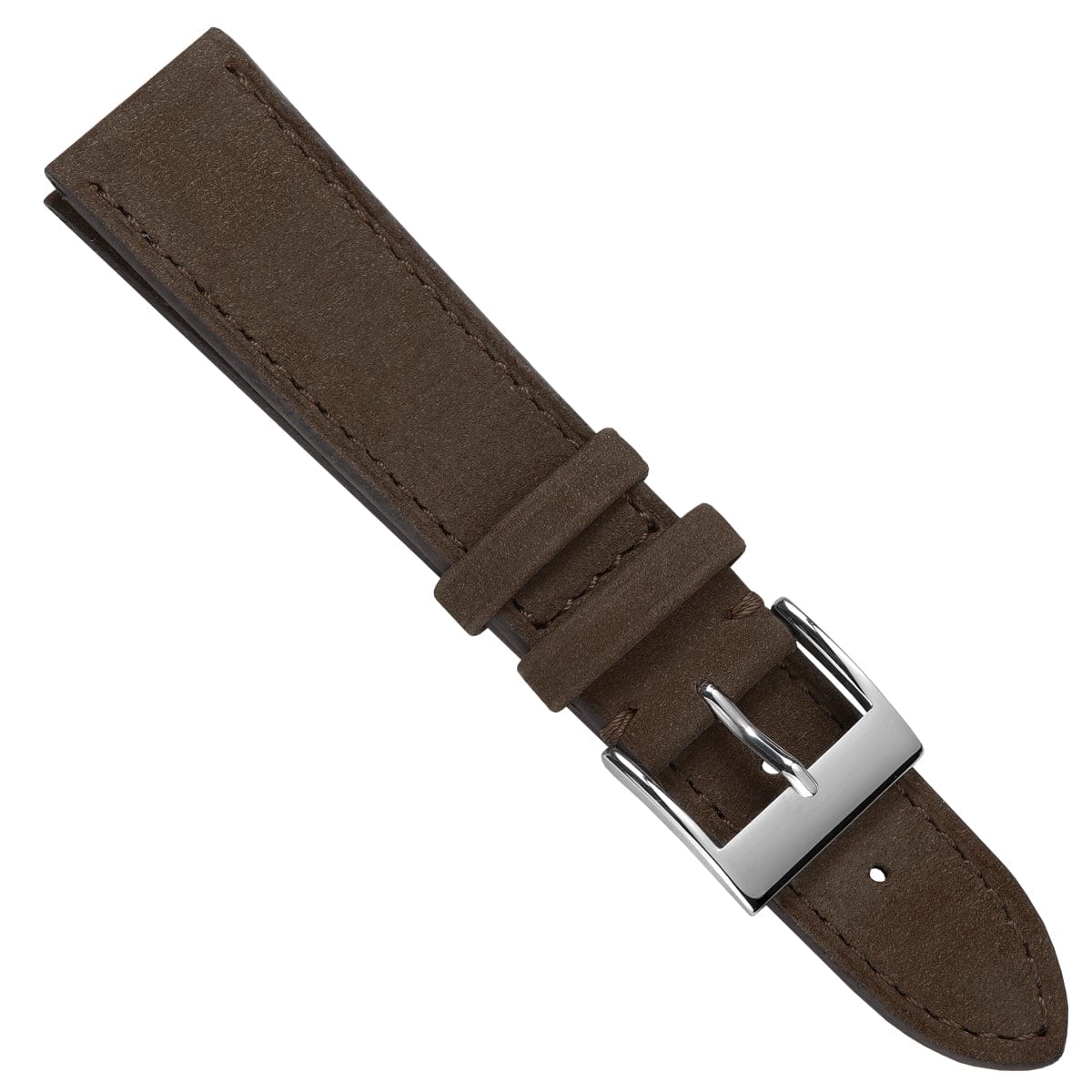 Mozet Flat Nubuck Handmade Leather Watch Strap - Taupe