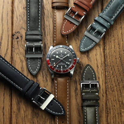 Bracelet en cuir épais et rembourré pour montre Ostend - Cavallo Marron élégance et confort