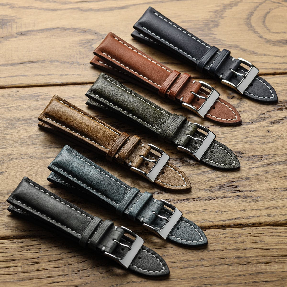 Ostend Thick Padded Leather Watch Strap - Cavallo Brown