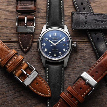 Original Vintage Highley Genuine Leather Watch Strap - Black