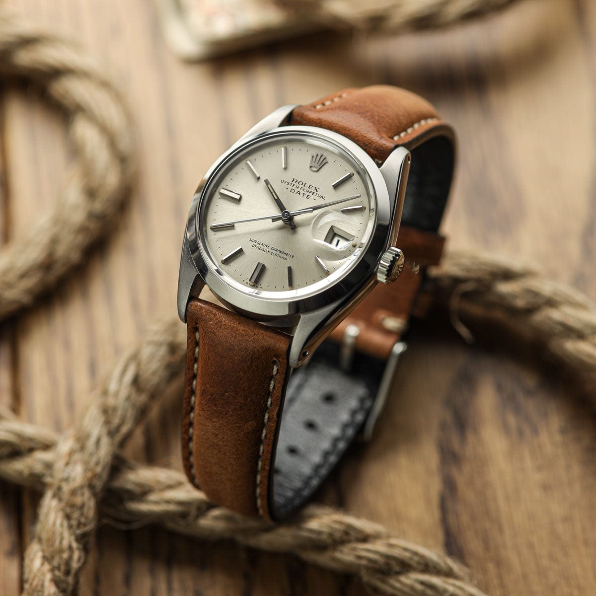 Original Vintage Highley Genuine Leather Watch Strap - Light Brown